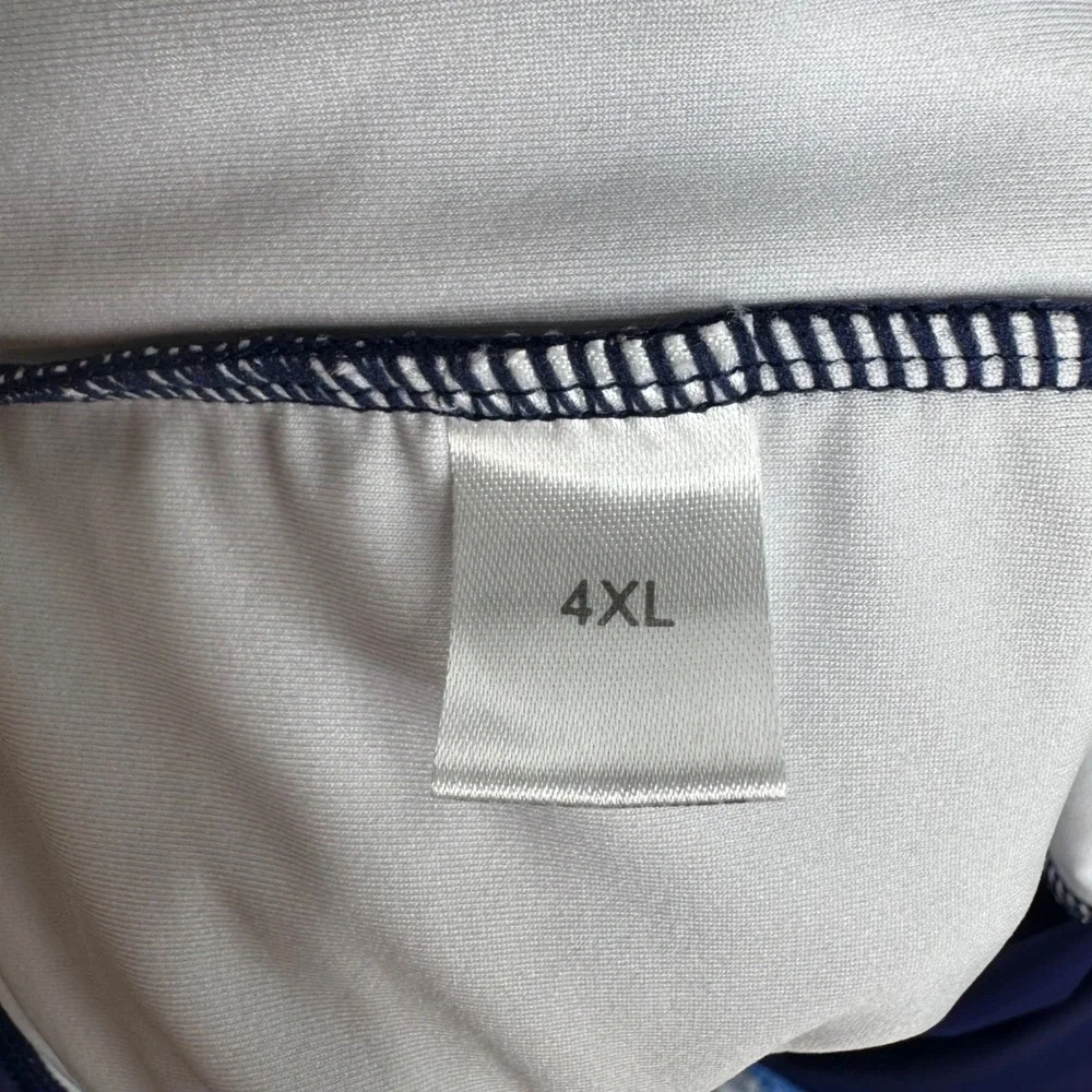 Blue & Navy Halter Swimdress Skirted Boyshorts Attached‎ One-Piece Swimsuit 4XL - Picture 6 of 9